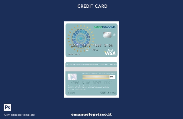 modello di carta visto bancario Argentina Banco Patagonia S.A. in stile verifica